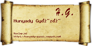 Hunyady Győző névjegykártya